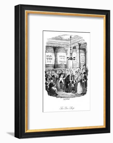 Social, Gin Shop 1836-George Cruikshank-Framed Photographic Print