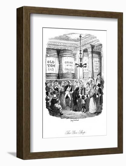 Social, Gin Shop 1836-George Cruikshank-Framed Photographic Print