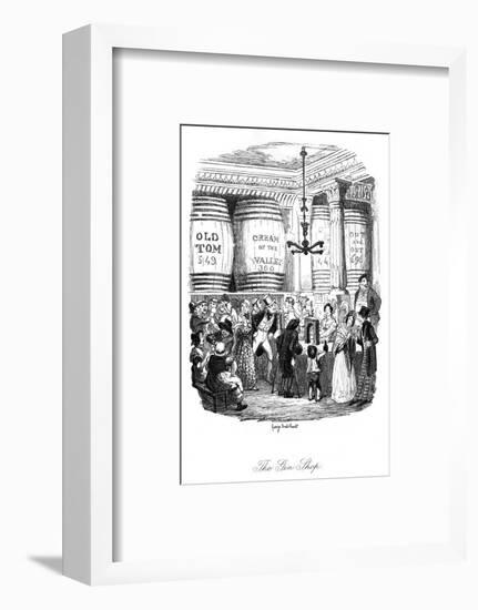 Social, Gin Shop 1836-George Cruikshank-Framed Photographic Print