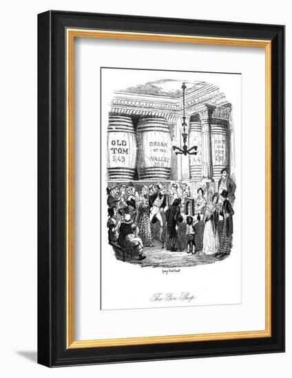 Social, Gin Shop 1836-George Cruikshank-Framed Photographic Print