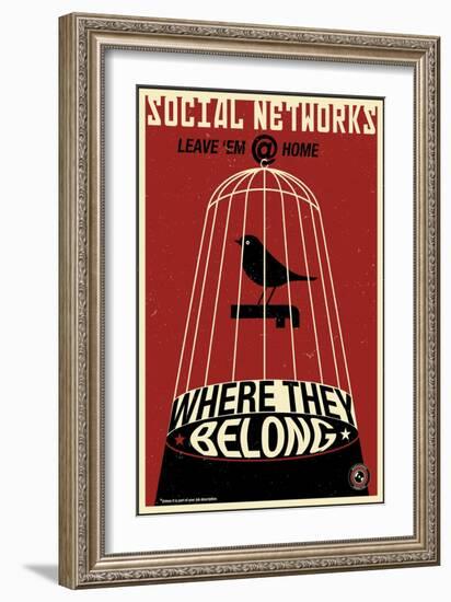 Social Networkingred-Steve Thomas-Framed Giclee Print