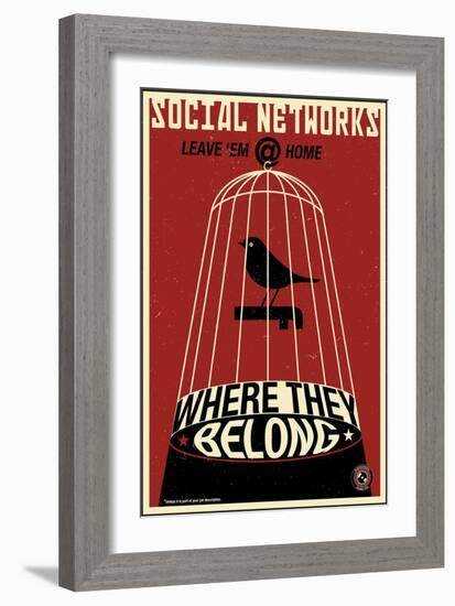 Social Networkingred-Steve Thomas-Framed Giclee Print