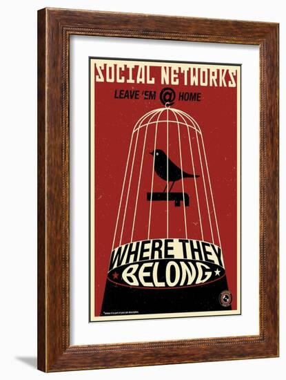 Social Networkingred-Steve Thomas-Framed Giclee Print