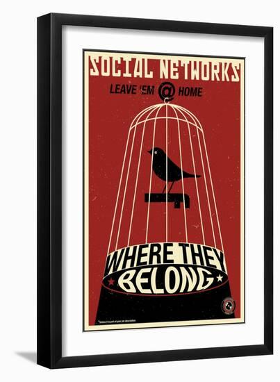 Social Networkingred-Steve Thomas-Framed Giclee Print