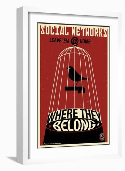 Social Networkingred-Steve Thomas-Framed Giclee Print