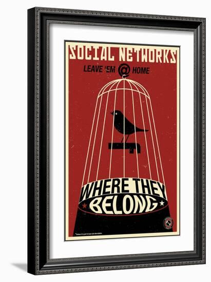 Social Networkingred-Steve Thomas-Framed Giclee Print