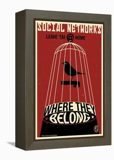 Social Networkingred-Steve Thomas-Framed Premier Image Canvas