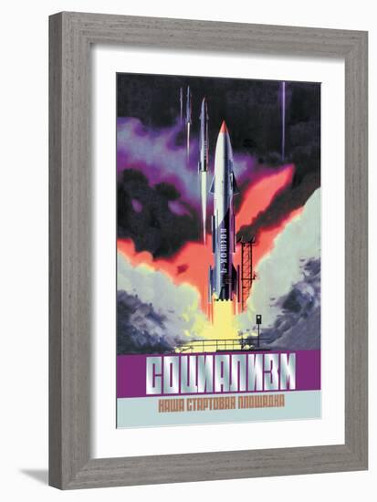 Socialism, The Vostok Rocket-null-Framed Art Print