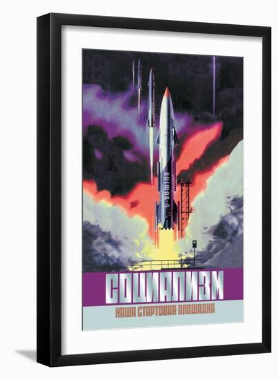 Socialism, The Vostok Rocket--Framed Art Print