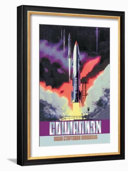 Socialism, The Vostok Rocket--Framed Art Print