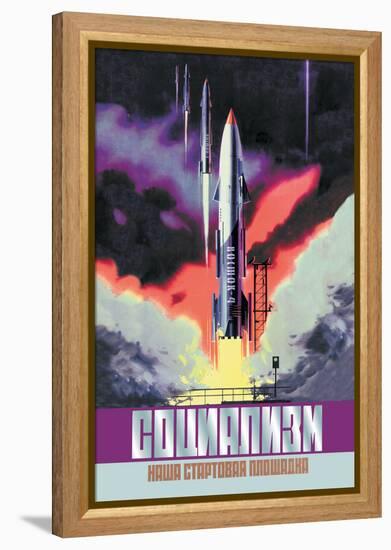 Socialism, The Vostok Rocket-null-Framed Stretched Canvas