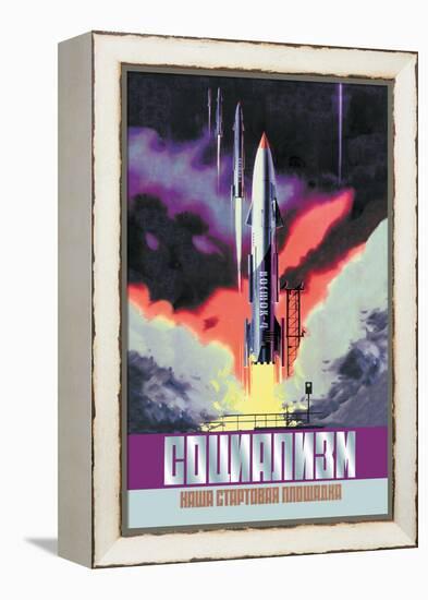 Socialism, The Vostok Rocket-null-Framed Stretched Canvas