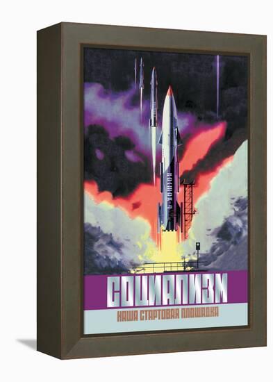 Socialism, The Vostok Rocket-null-Framed Stretched Canvas