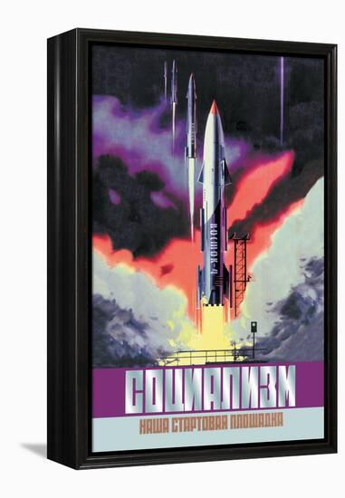 Socialism, The Vostok Rocket-null-Framed Stretched Canvas