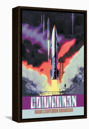 Socialism, The Vostok Rocket-null-Framed Stretched Canvas