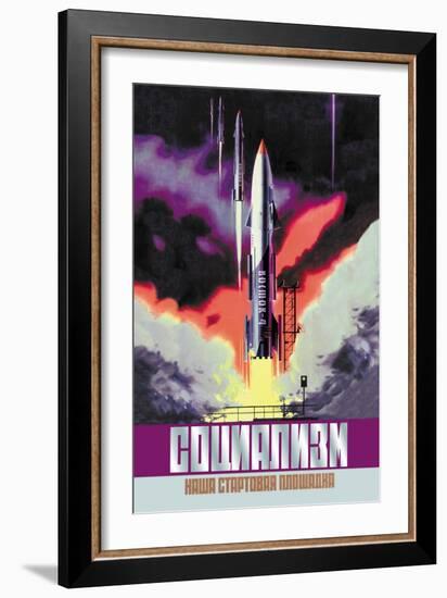 Socialism, The Vostok Rocket-null-Framed Premium Giclee Print