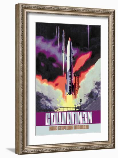 Socialism, The Vostok Rocket-null-Framed Art Print