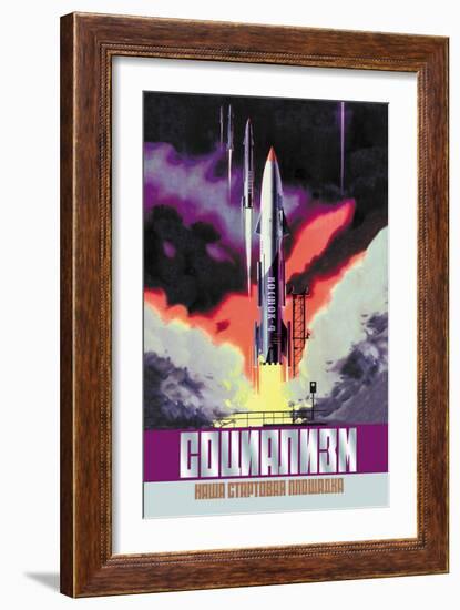 Socialism, The Vostok Rocket-null-Framed Art Print