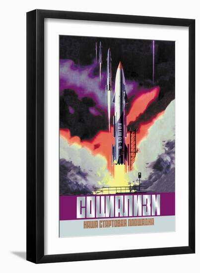 Socialism, The Vostok Rocket-null-Framed Art Print