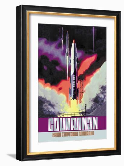 Socialism, The Vostok Rocket-null-Framed Art Print