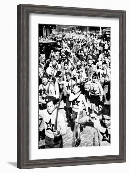 Socialist Children in Madrid; Spanish Civil War, 1936-null-Framed Art Print