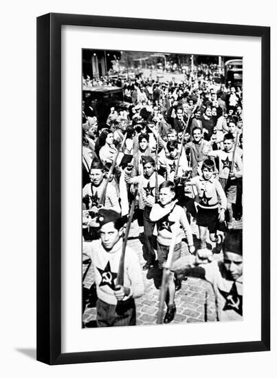 Socialist Children in Madrid; Spanish Civil War, 1936-null-Framed Art Print