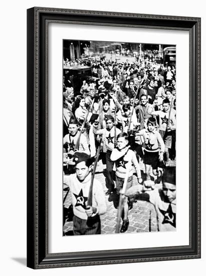 Socialist Children in Madrid; Spanish Civil War, 1936-null-Framed Art Print