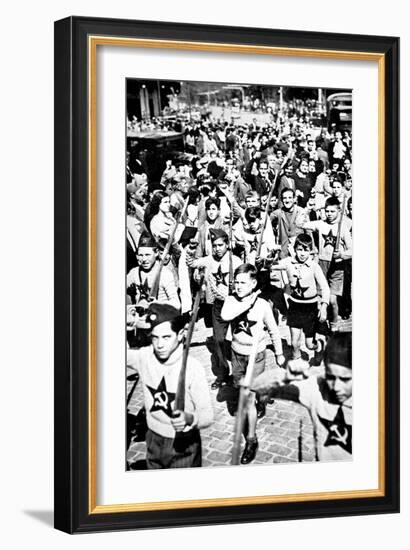 Socialist Children in Madrid; Spanish Civil War, 1936-null-Framed Art Print