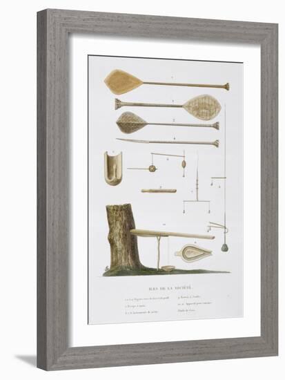 Society Islands: Pangas, Fishing Hooks and Other Tools-Antoine Chazal-Framed Giclee Print