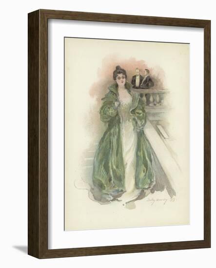 Society Lady at the Savoy Hotel, London-Dudley Hardy-Framed Giclee Print