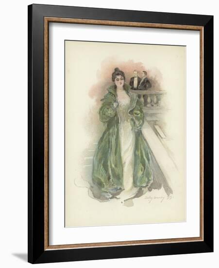 Society Lady at the Savoy Hotel, London-Dudley Hardy-Framed Giclee Print