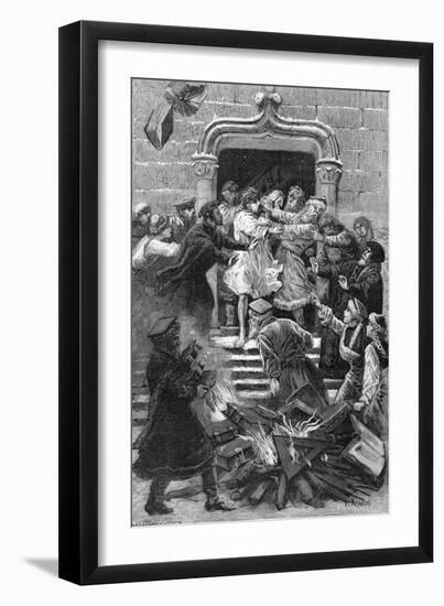 Socin's Books Burned-P Mejanel-Framed Art Print