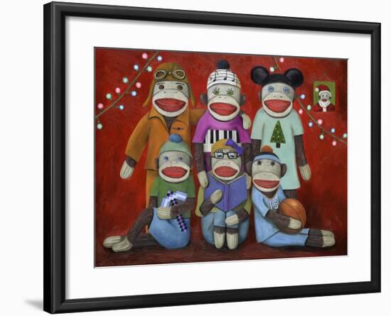 Sock Doll Family Portrait-Leah Saulnier-Framed Giclee Print