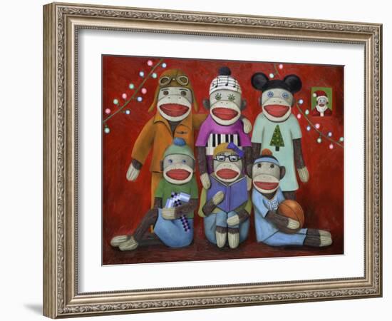 Sock Doll Family Portrait-Leah Saulnier-Framed Giclee Print