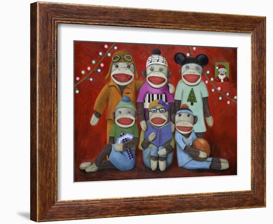 Sock Doll Family Portrait-Leah Saulnier-Framed Giclee Print