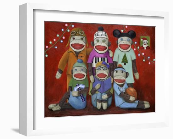 Sock Doll Family Portrait-Leah Saulnier-Framed Giclee Print