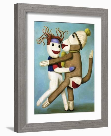 Sock Dolls Dancing-Leah Saulnier-Framed Giclee Print