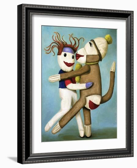 Sock Dolls Dancing-Leah Saulnier-Framed Giclee Print