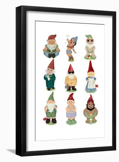 Sock Garden Gnomes-Hanna Melin-Framed Art Print