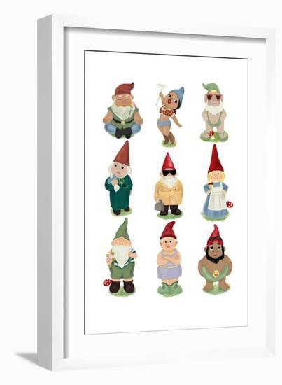 Sock Garden Gnomes-Hanna Melin-Framed Art Print