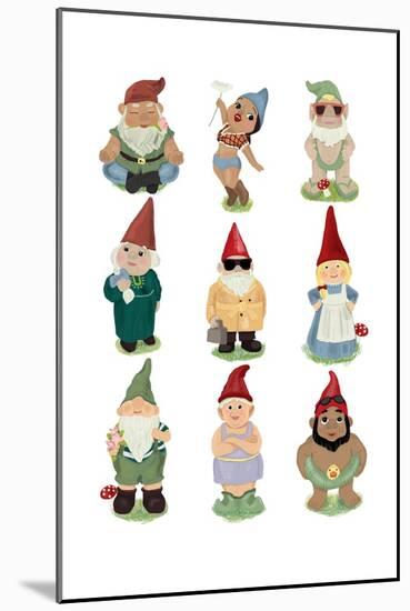 Sock Garden Gnomes-Hanna Melin-Mounted Art Print