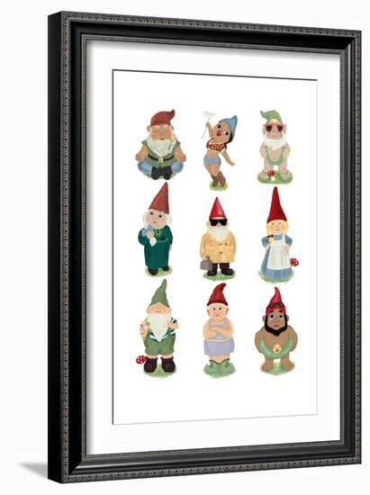 Sock Garden Gnomes-Hanna Melin-Framed Art Print