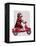 Sock Monkey on Moped-Fab Funky-Framed Stretched Canvas