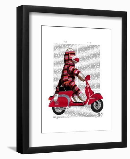 Sock Monkey on Moped-Fab Funky-Framed Art Print