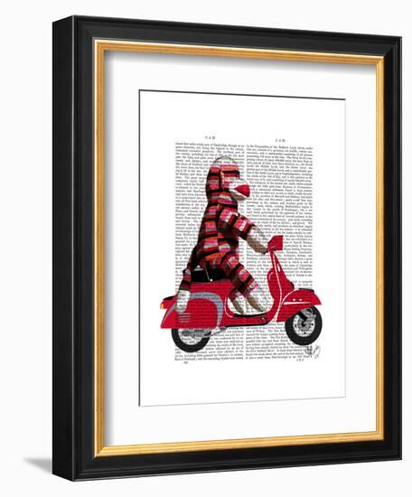 Sock Monkey on Moped-Fab Funky-Framed Art Print