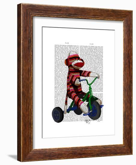 Sock Monkey on Tricycle-Fab Funky-Framed Premium Giclee Print