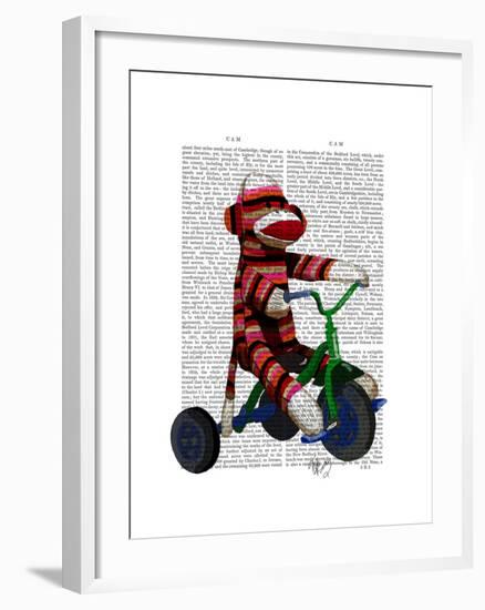Sock Monkey on Tricycle-Fab Funky-Framed Art Print