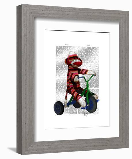 Sock Monkey on Tricycle-Fab Funky-Framed Art Print