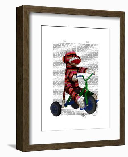 Sock Monkey on Tricycle-Fab Funky-Framed Art Print