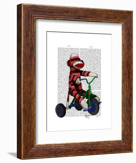 Sock Monkey on Tricycle-Fab Funky-Framed Art Print